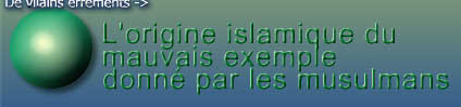 L'origine islamique du mauvais exemple donné par les musulmans